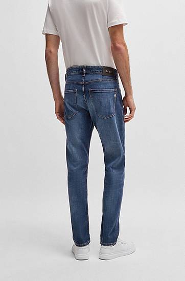 Jeans BOSS Delaware Slim-Fit Comfort-Stretch Jeans Blå | 50537390, 1