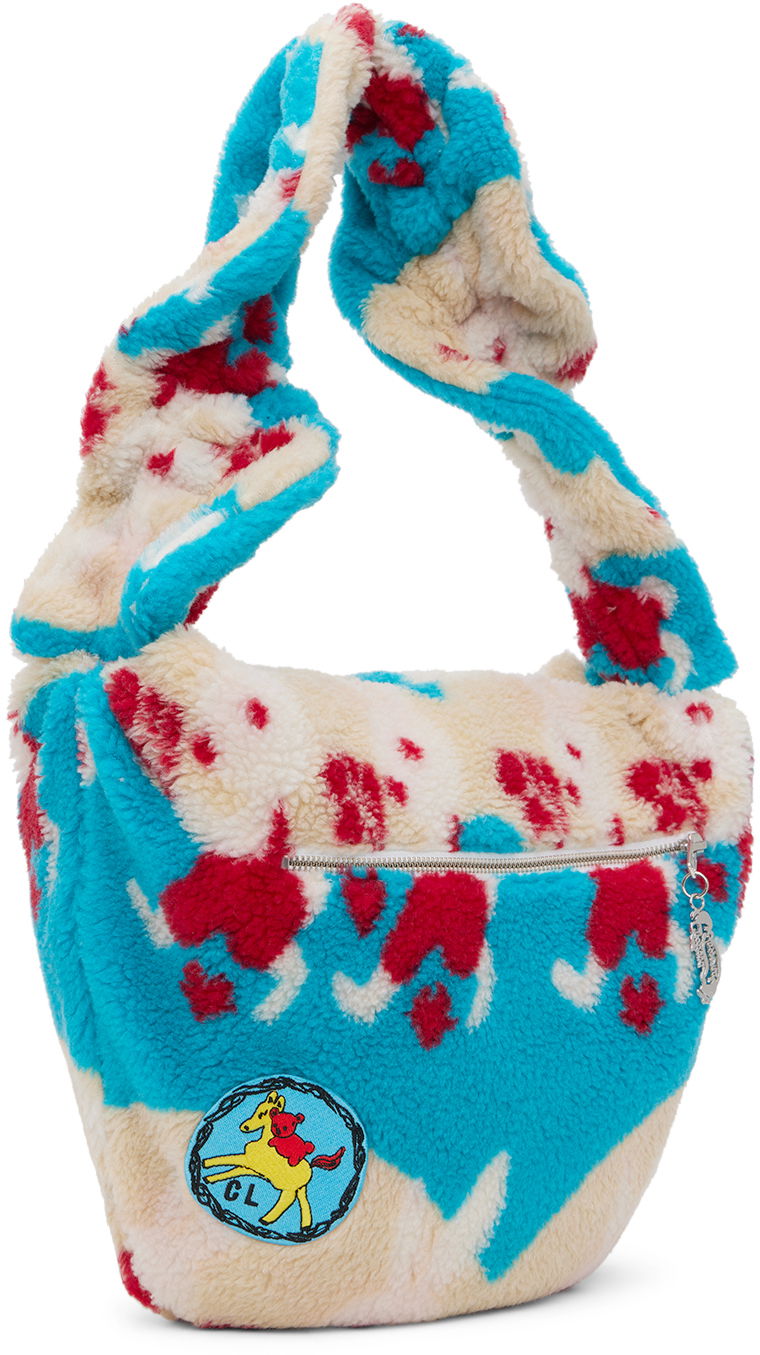 Skuldertaske Chopova Lowena Exclusive Blue & Off-White Bunny Fleece Shoulder Bag Flerfarvet | 1177, 1
