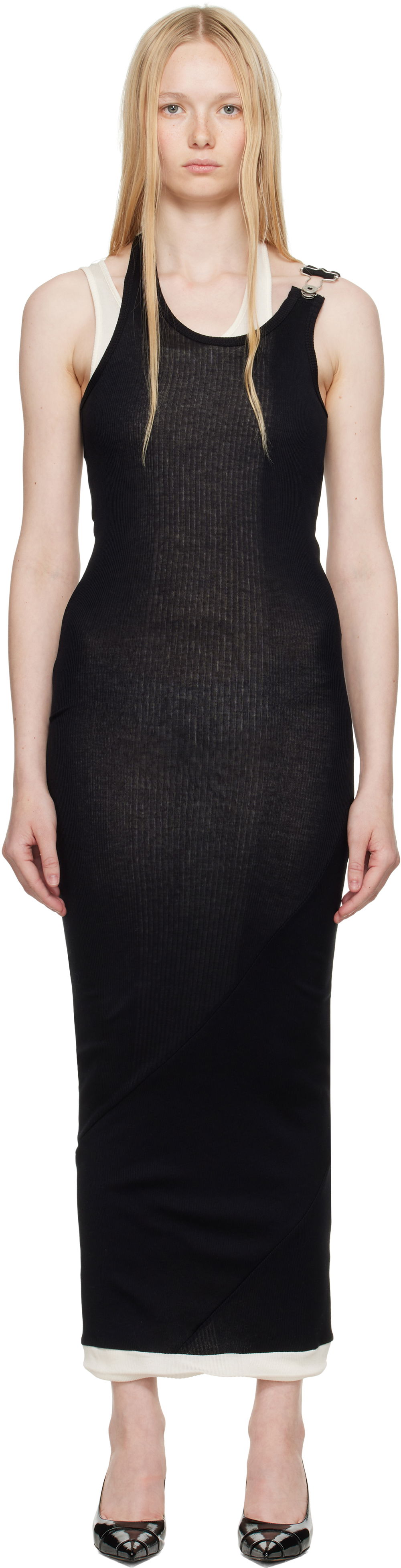 Kjole Jean Paul Gaultier Jean Paul Gaultier 'The Draped Double' Maxi Dress Sort | 25/34-F-RO384-J092-0003, 0