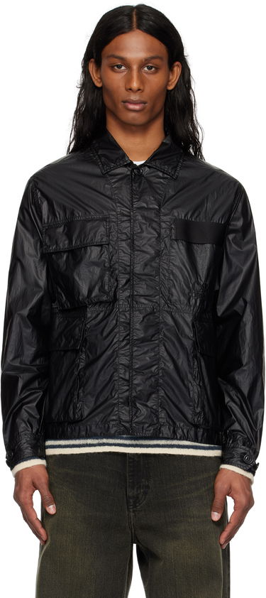 Vindjakke C.P. Company CS II Logo Overshirt Jacket Sort | 18CMOS080A-110030G, 0