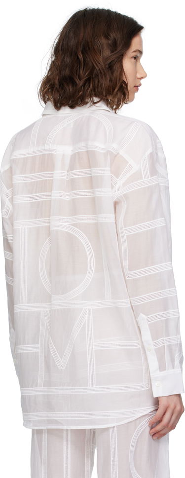 Skjorte TOTEME TOTEME Classic Crochet Shirt Hvid | 253-WRT0480-FB0441, 2