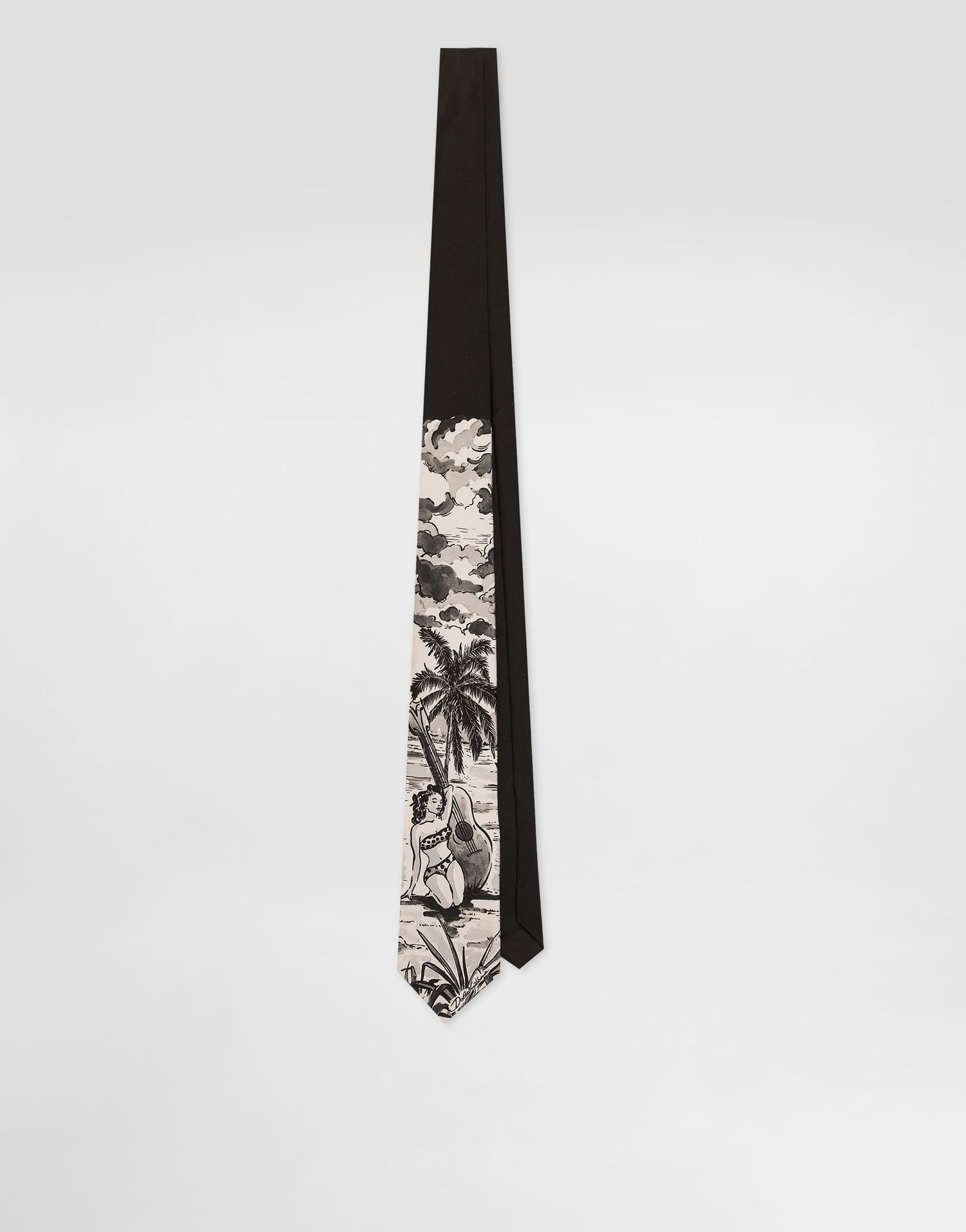 Bælter Dolce & Gabbana Dolce & Gabbana Pin-up Print Silk Tie Sort | GT147EG0TJ4HN5RM, 0