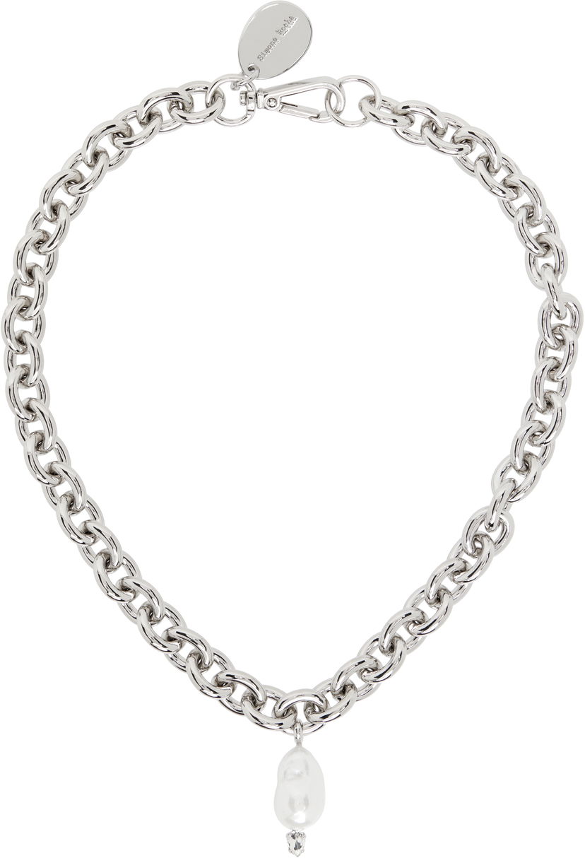 Halskæde Simone Rocha Simone Rocha Pearl Pendant Chain Necklace Metalisk | NKS98 0913