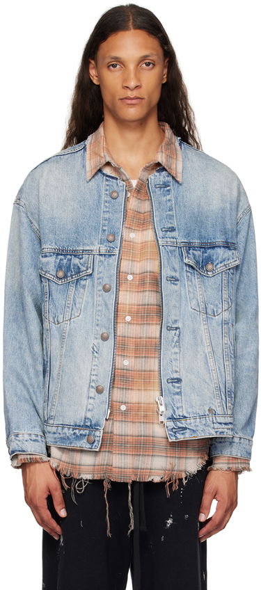 Jakke R13 R13 Collarless Trucker Denim Jacket Blå | R13MD125 D244A, 0