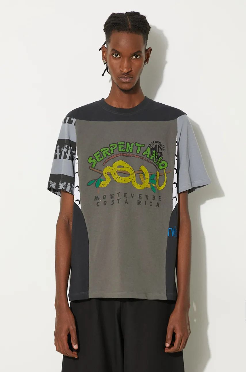 T-shirt Marine Serre Regenerated Graphic Print Regular Fit T-Shirt Grå | MTT080A.UJER0003, 0