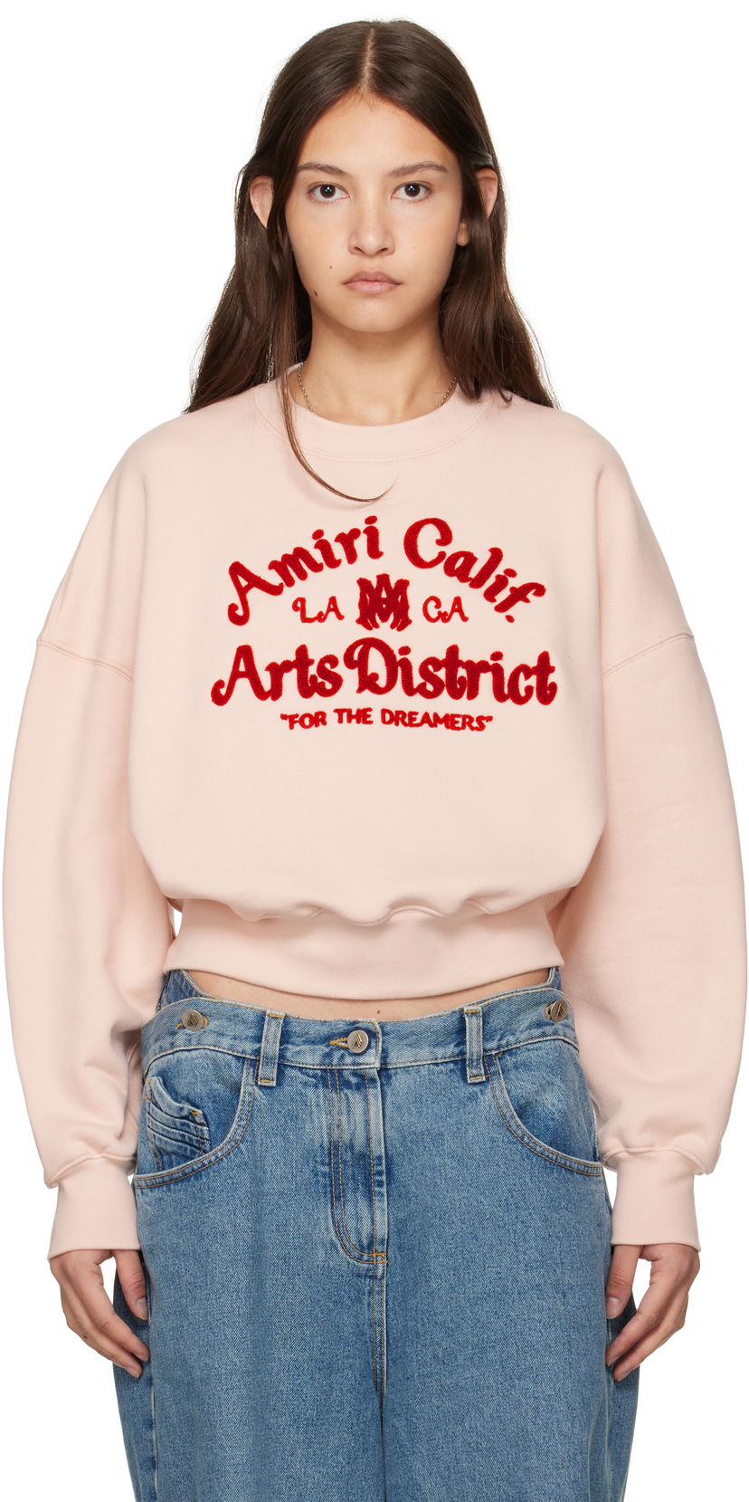Sweatshirt AMIRI 'Arts District' Cropped Sweatshirt Lyserød | AWJYCW1020