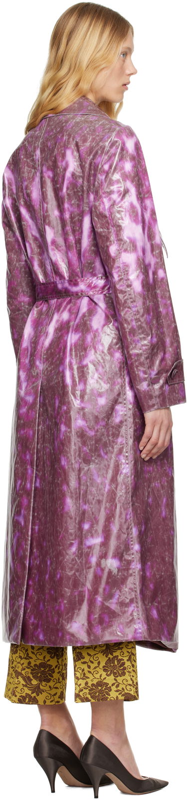 Regnfrakke Dries Van Noten Dries Van Noten Double-Breasted Trench Coat Lilla | 251-010213-1108, 2