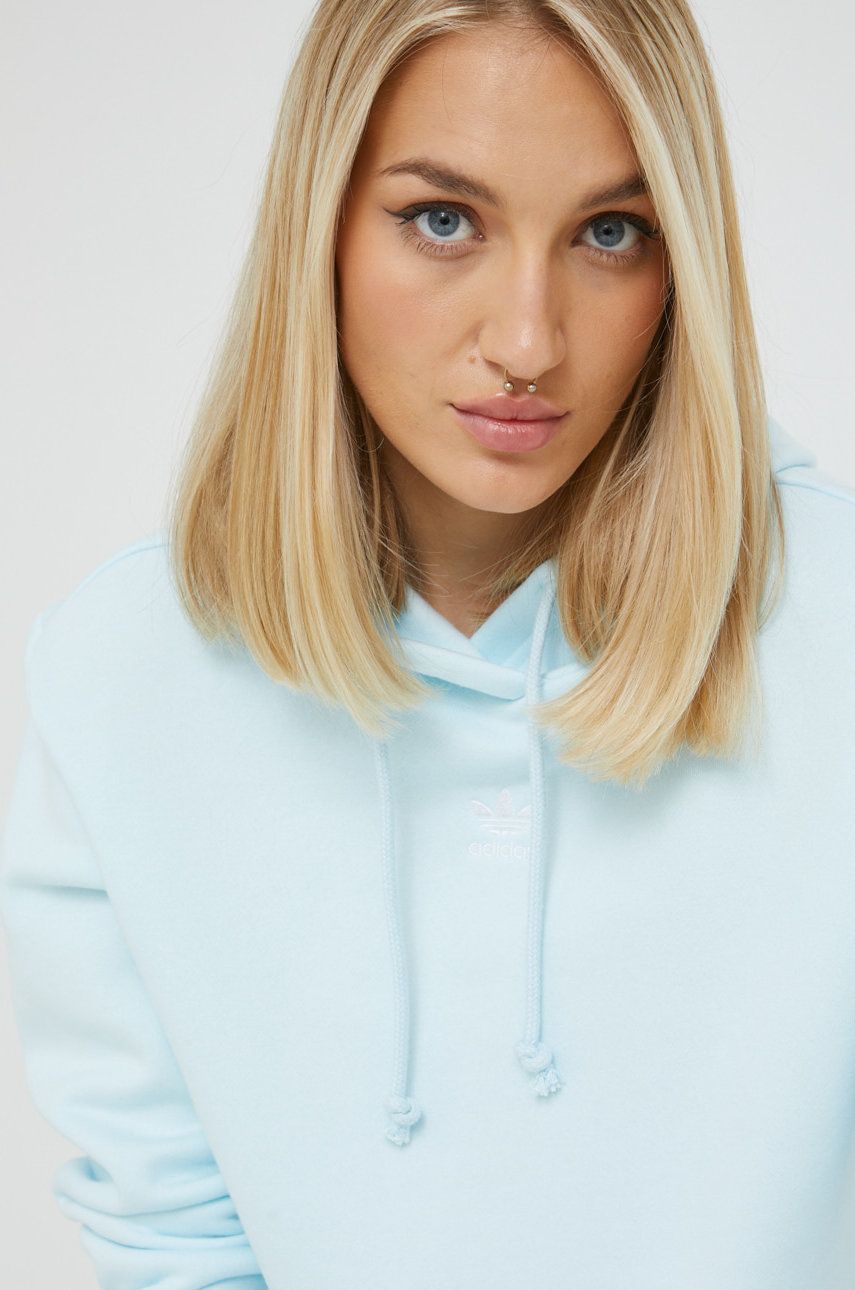 Sweatshirt adidas Originals Adicolor Essentials Crop Fleece Hoodie Turkis | HJ7847, 0