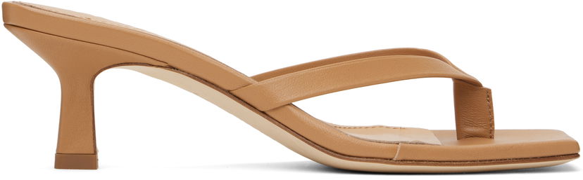 Tilbehør Aeyde Aeyde Wilma Leather Toe-Post Heeled Sandals Brun | A11-HS-ADRS55CI-0221-717-007