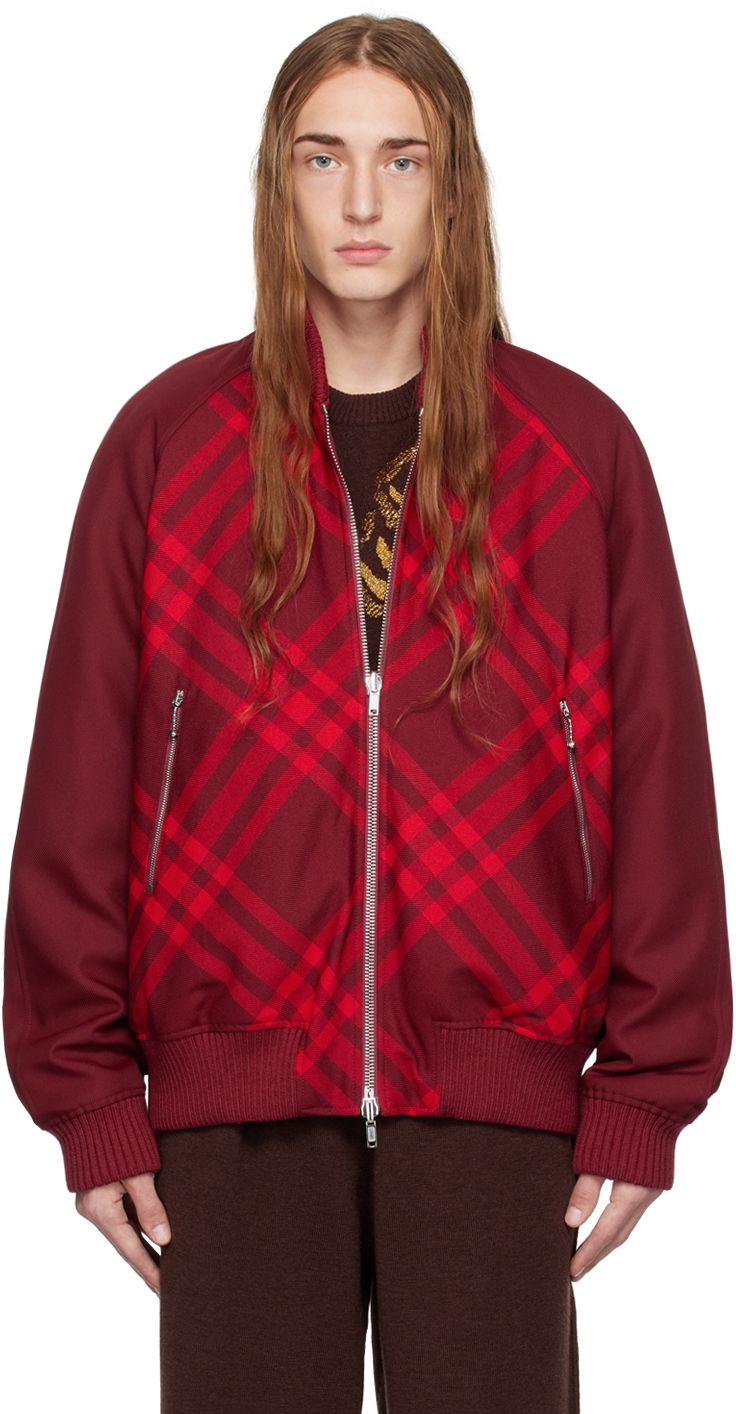 Bomberjakke Burberry Reversible Bomber Jacket Rød | 8078906, 0