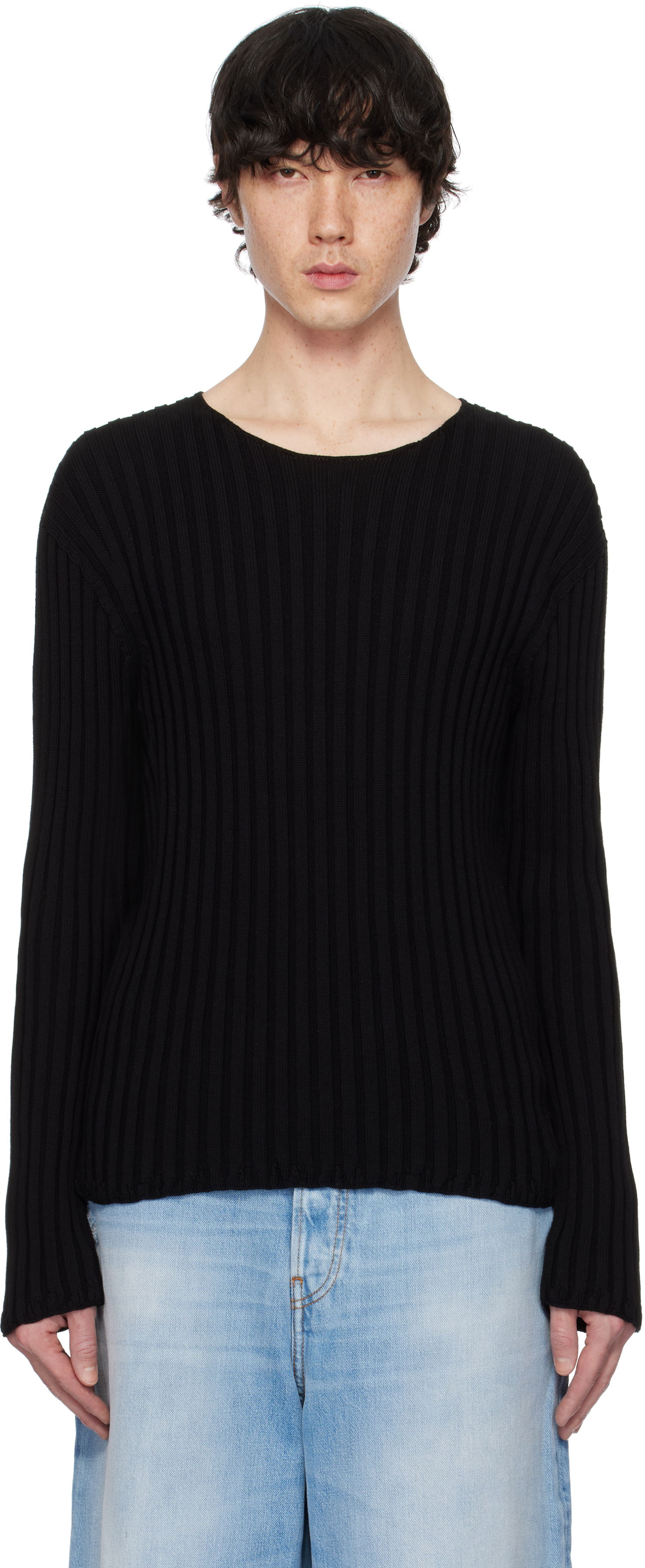 Sweater Acne Studios Acne Studios Ribbed Sweater Sort | C60098-, 0