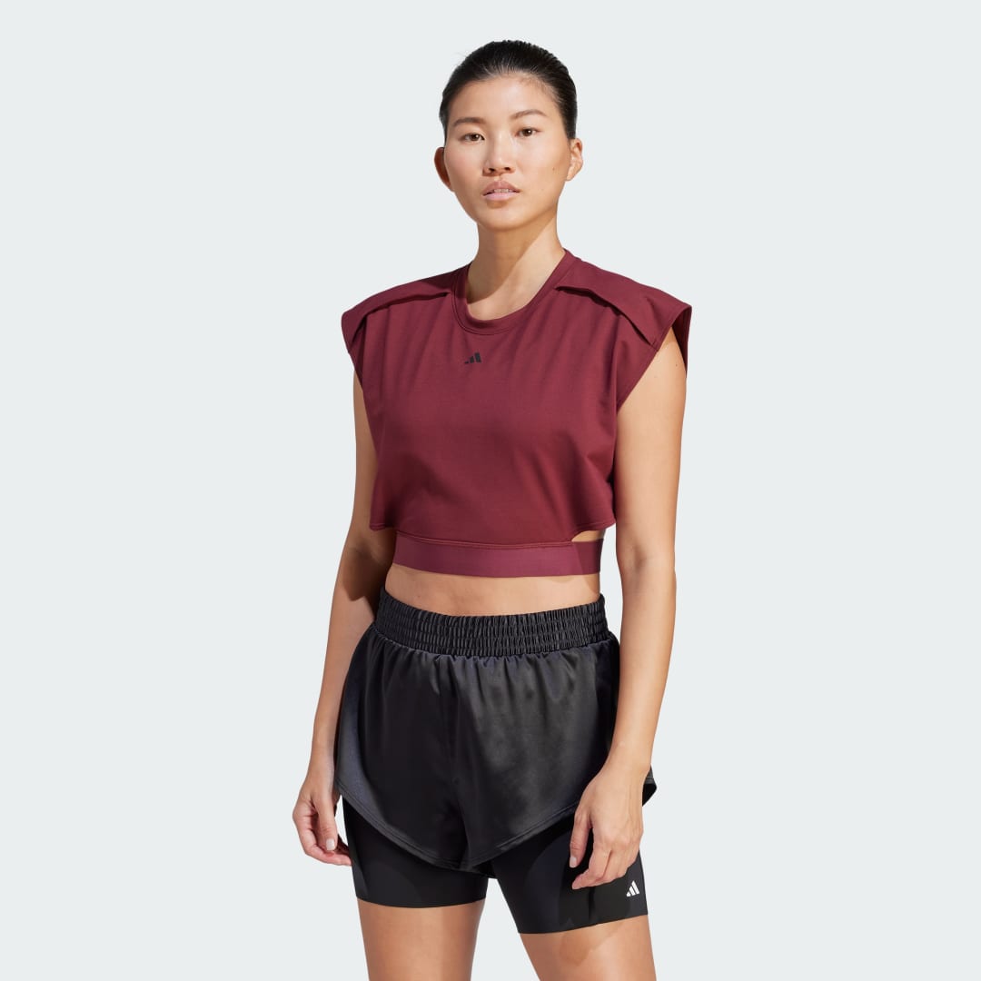 Tanktop adidas Originals Power AEROREADY Crop Tank Top Bourgogne | IM2708, 0