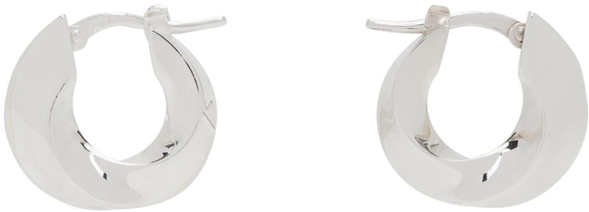 Øreringe Bottega Veneta Small Twisted Hoop Earrings Grå | 775172 V5070