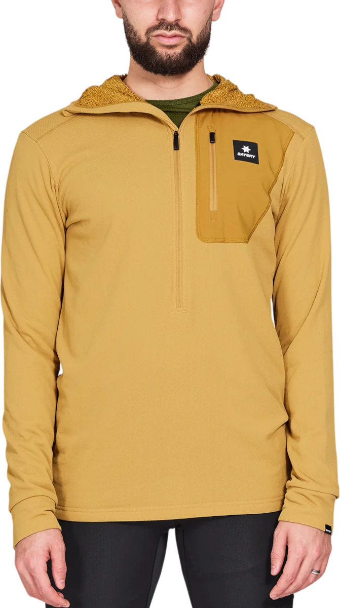 Sweatshirt Saysky Saysky Combat Half Zip Fleece Hoodie Gul | nmrho30c-414