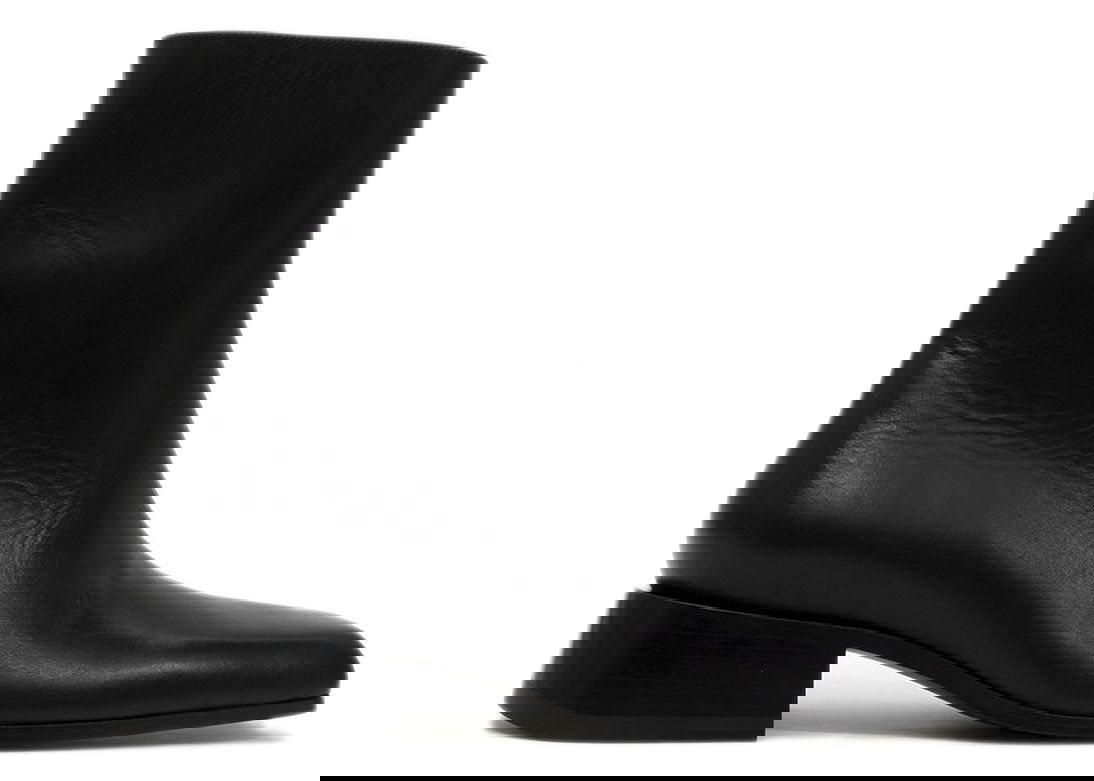 Sneakers og sko Balenciaga Square Toe Leather Ankle Boot "Black" Sort | 678108WBC301000, 0