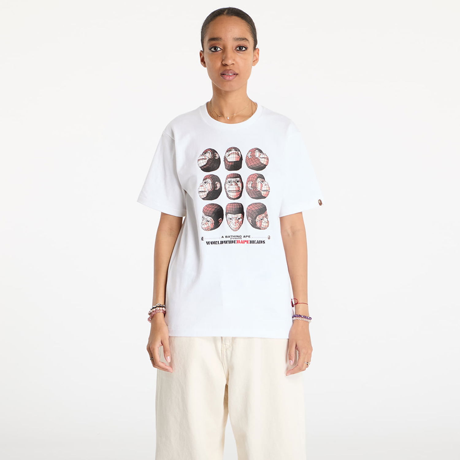 T-shirt BAPE Polygon Ape Head Graphic T-Shirt Hvid | 001CSK701006M WHT, 0
