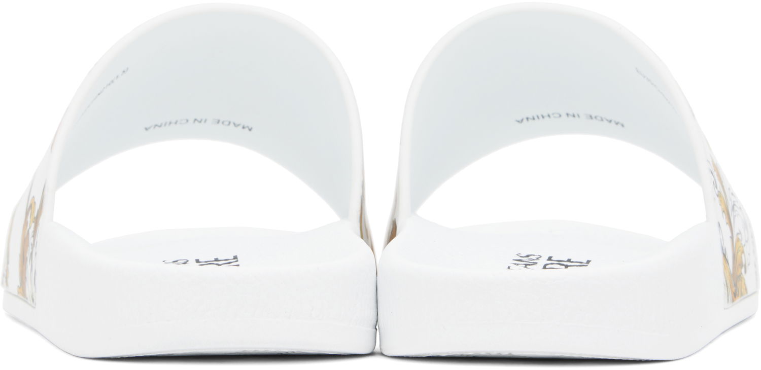 Tilbehør Versace Versace Jeans Couture Outline Barocco Pool Slides Hvid | E78VA3SQ3_EZS365, 1