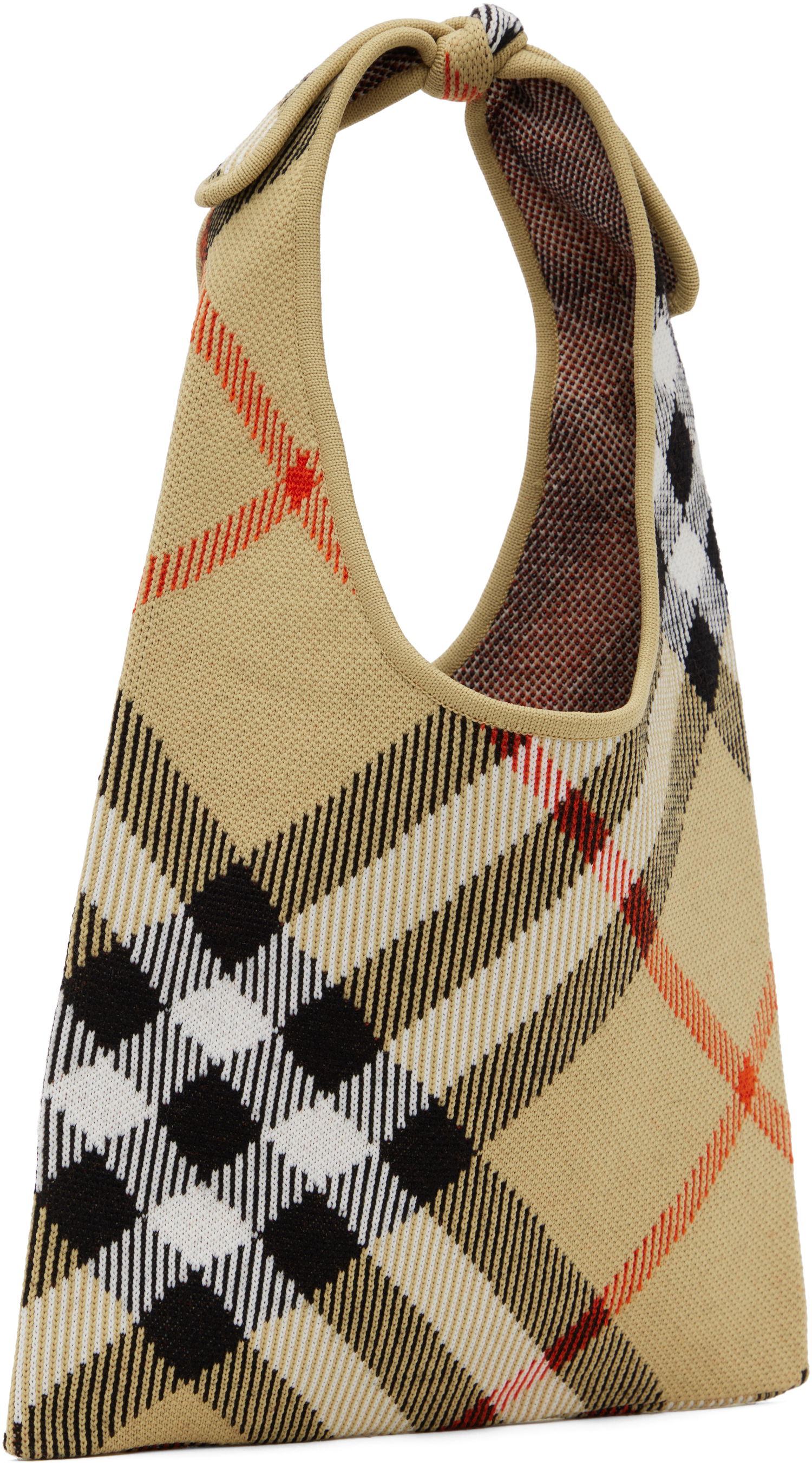 Håndtaske Burberry Burberry Check Tie Knit Tote Beige | 8110029, 1