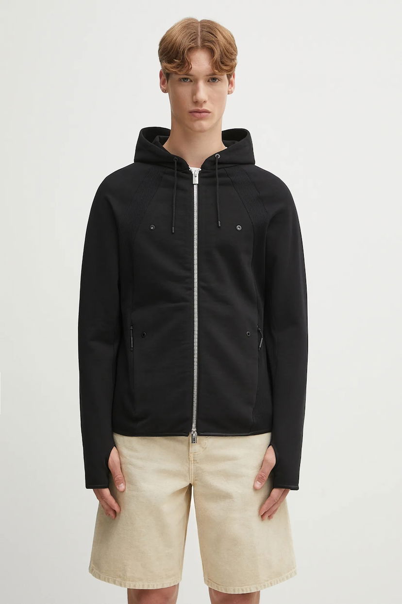 Sweatshirt HELIOT EMIL Heliot Emil Hooded Zip-Up Jacket Sort | PREAW25.M.08.079.BLK01