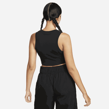 Tanktop Nike WMNS ESSENTIALS RIBBED CROPPED Sort | FB8279-010, 3