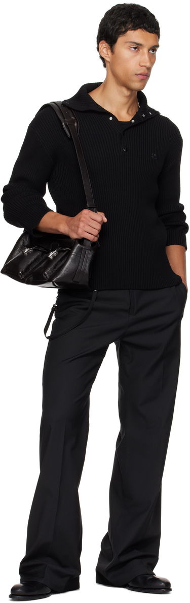 Sweater Courrèges Courrèges Ribbed Wool Polo Sort | 325MPO050FI0036, 3