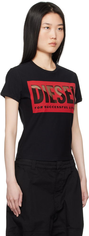 T-shirt Diesel T-shirt Slim Fit Graphic Print Hvid | A17082 0SHAY, 4