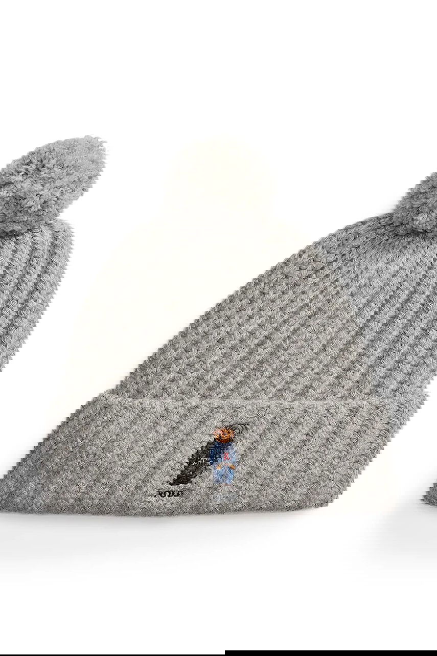 Beanie Polo by Ralph Lauren Polo Ralph Lauren Wool Beanie with Pompom Grå | 455936112, 0