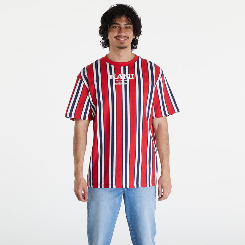T-shirt Karl Kani Retro Striped Tee Red/ Navy/ Off White Rød | KM241-034-1