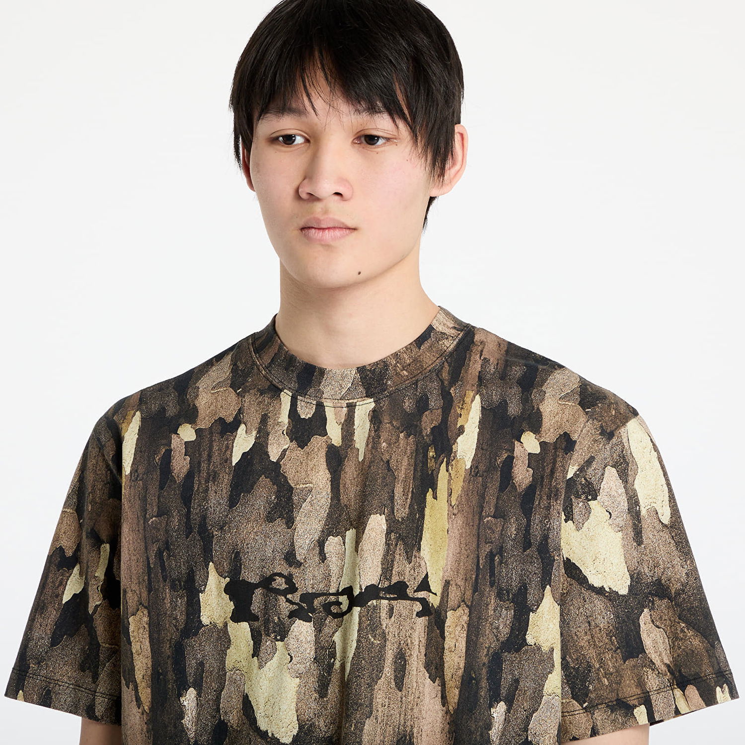 T-shirt ROA ROA Bark Camouflage T-Shirt Brun | RBMW0440JY43 GRN0027, 1