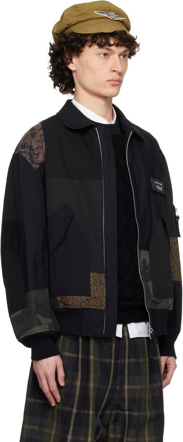 Bomberjakke Comme des Garçons CDG Homme Nylon Back Satin Mix Jacket Sort | HO-J023-051, 1