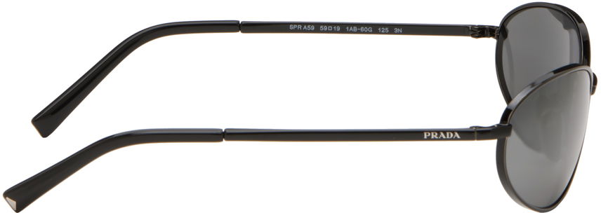 Solbriller Prada Logo Oval Sunglasses Sort | 0PR A59S 1AB60G59 8056262147764, 1
