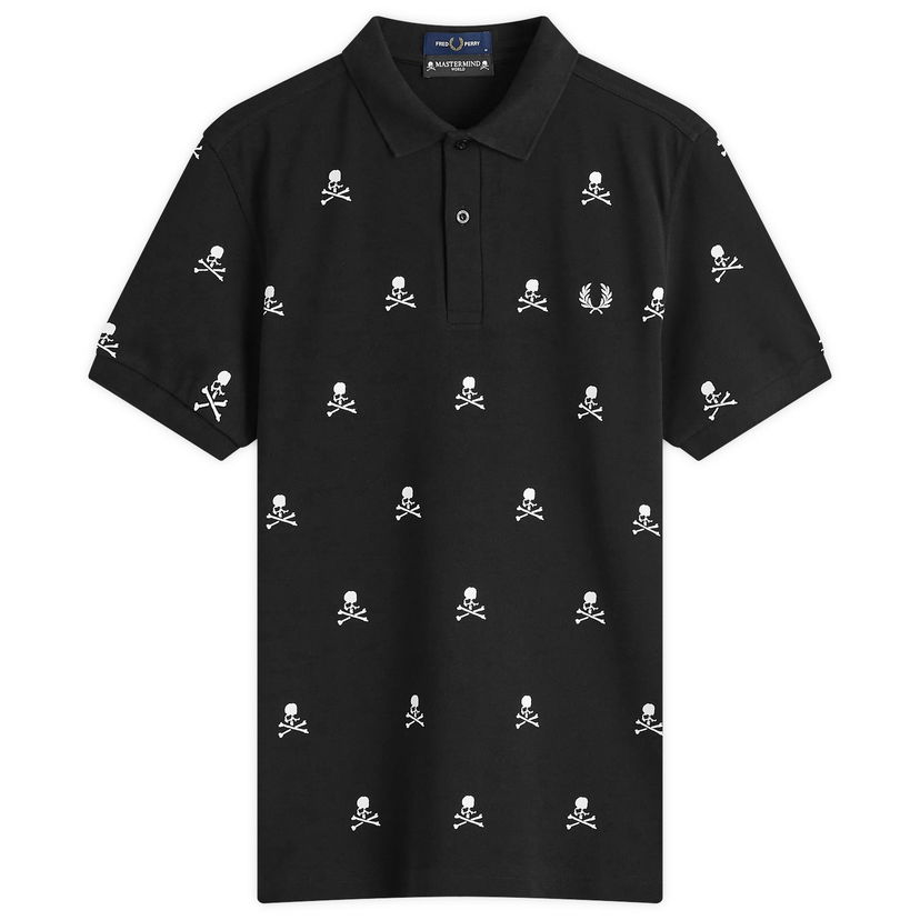 Polo skjorte Fred Perry Skull Polo Shirt Black Sort | SM8176-BLK