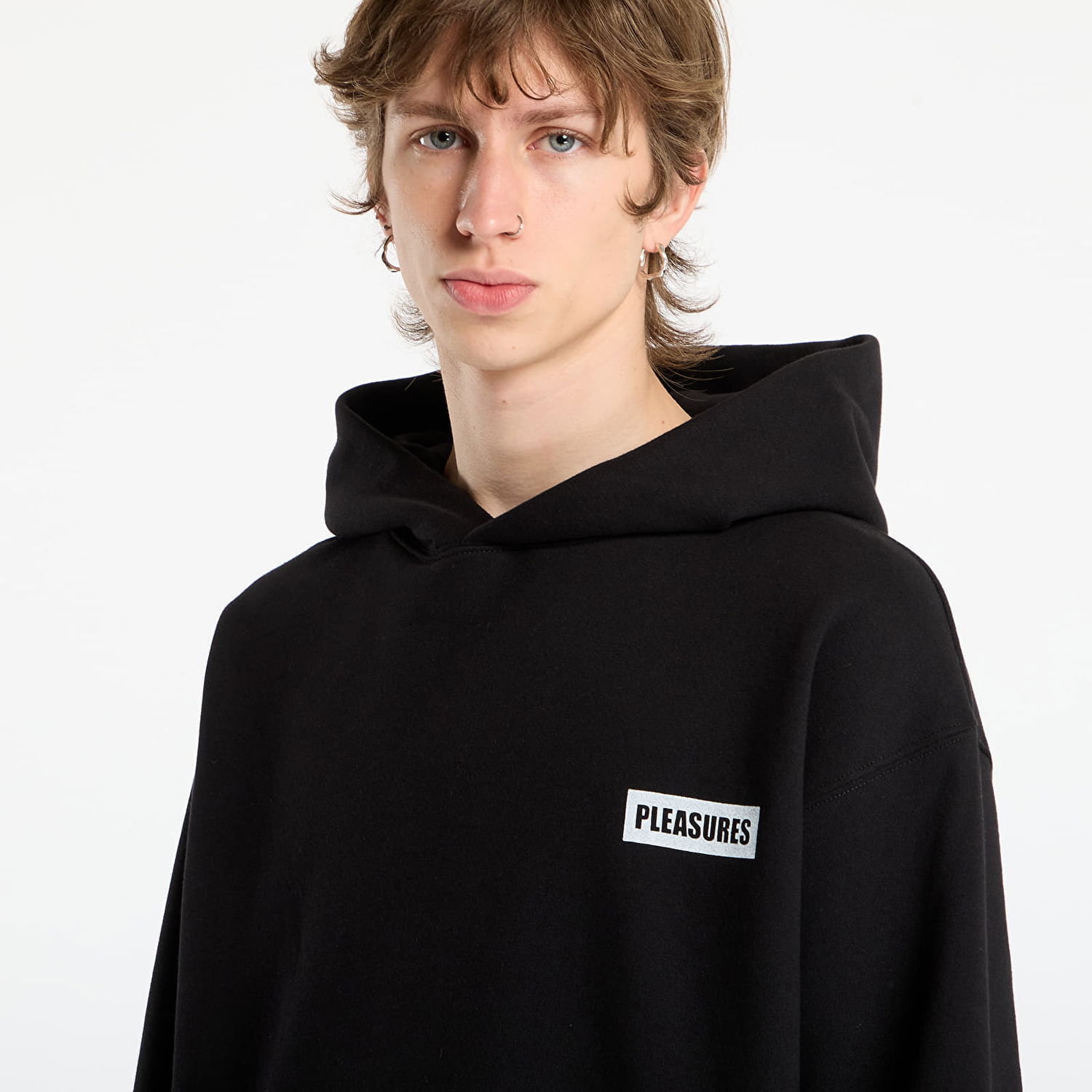 Sweatshirt Pleasures Sweatshirt Workman Hoodie Sort | P25F007-BLACK, 1