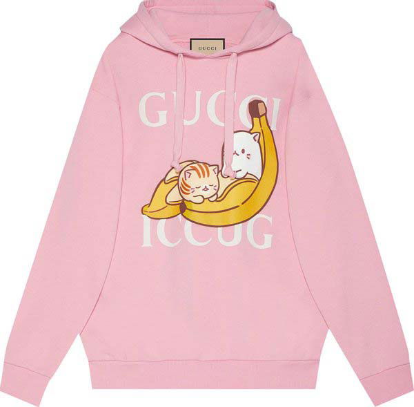 Sweatshirt Gucci Bananya x Hoodie Pink Lyserød | 615061 XJDL5 5904