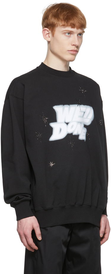 Sweatshirt We11done We11done Cotton Sweatshirt with Stars Print Sort | WD-TS1-22-663-U-BK, 1