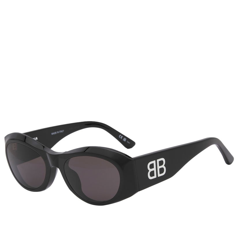 Solbriller Balenciaga Balenciaga BB0396SK Oval Sunglasses Sort | BB0396SK-001