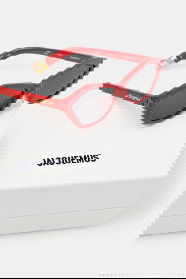 Solbriller Jacquemus Jacquemus BAMBINO Geometric Cat-Eye Sunglasses Rød | JAC42C2SUN, 3