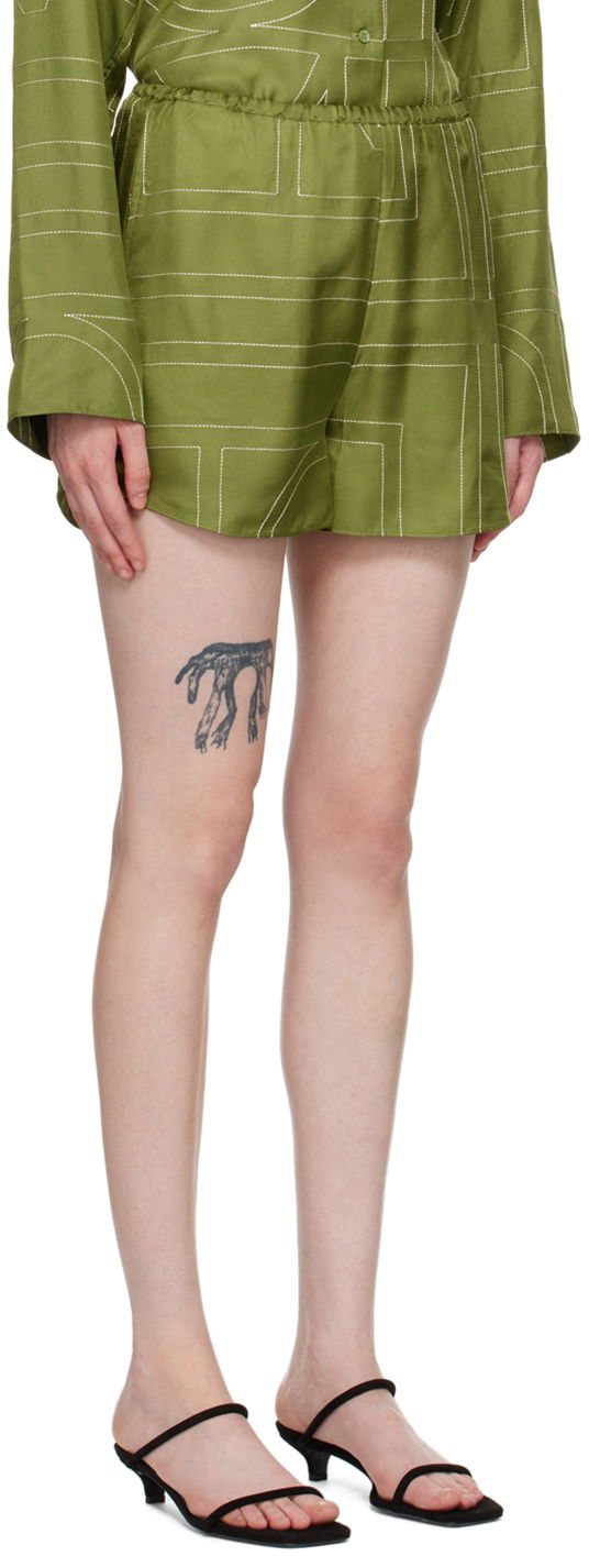 Shorts TOTEME TOTEME Monogram Shorts Grøn | 241-WRB1141-FB0089, 1