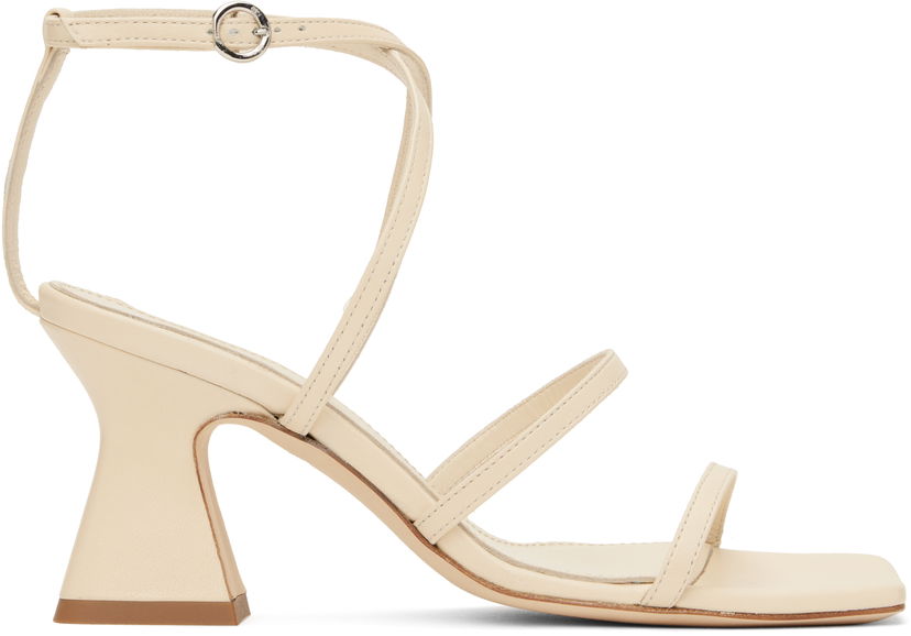 Tilbehør Aeyde Aeyde Edda Leather Heeled Sandals Beige | A11-HS-HLMS75CH152-SS25-100-007