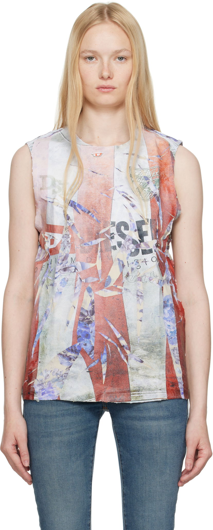 Tanktop Diesel Diesel T-Per-Stripe Graphic Print Tank Top Flerfarvet | A18700 0SKBT