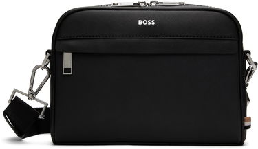 Skuldertaske BOSS Saffiano Leather Reporter Bag Sort | 50548279, 0