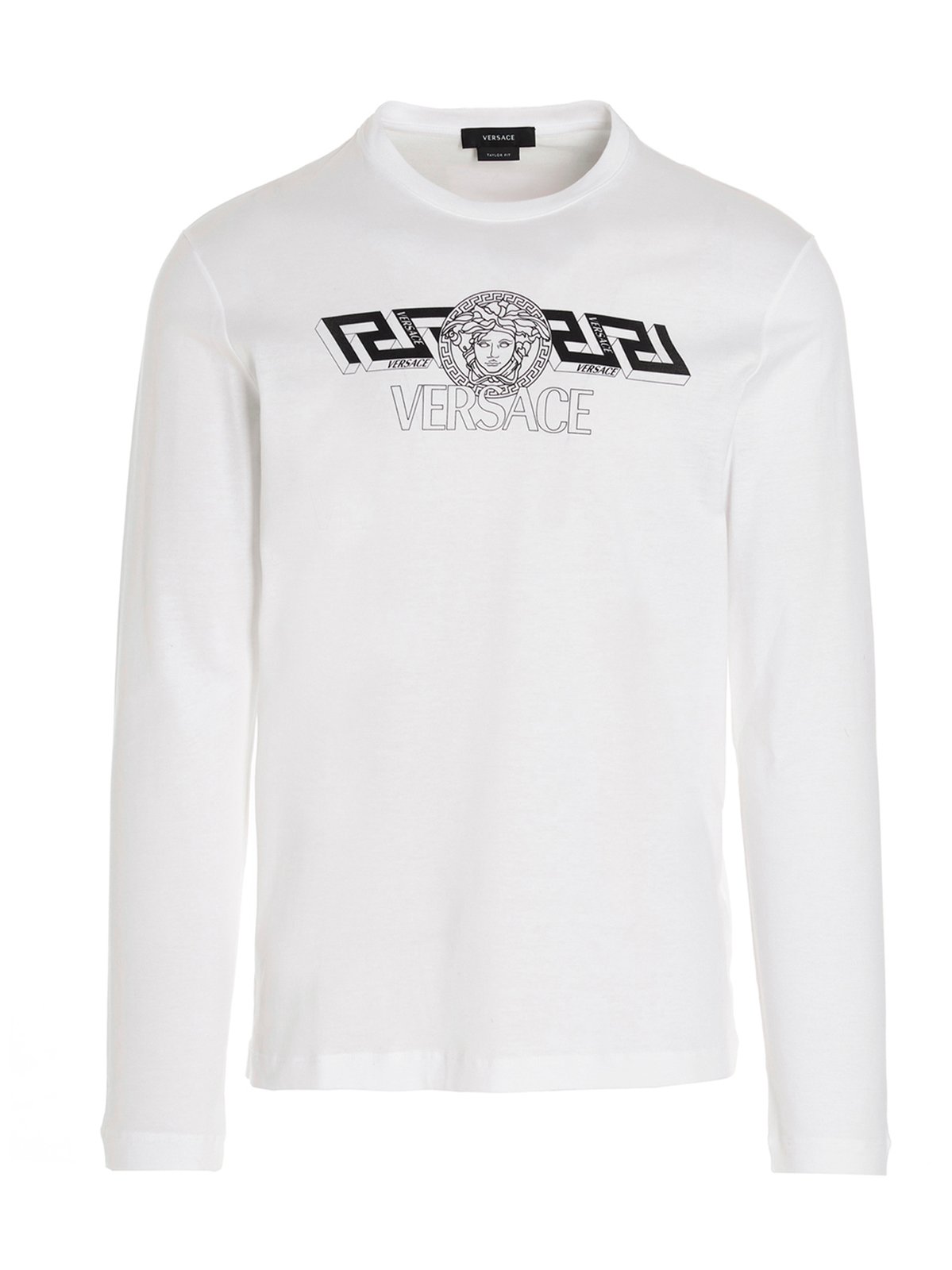 T-shirt Versace Logo Print Long Sleeves T-Shirt White Hvid | 1004229-1A02800-1W000, 0