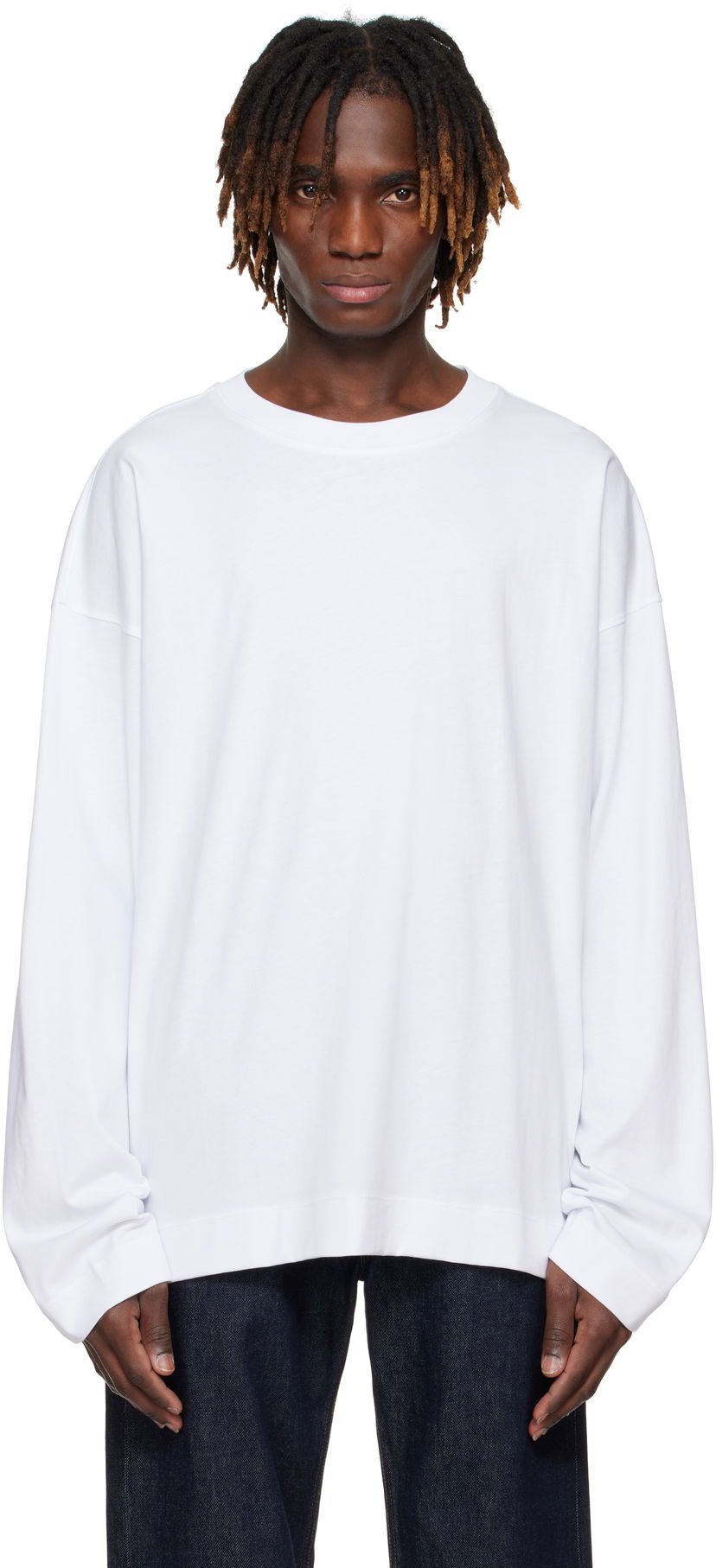 Sweater Dries Van Noten Dries Van Noten Long Sleeve T-Shirt Hvid | 251-021112-1603