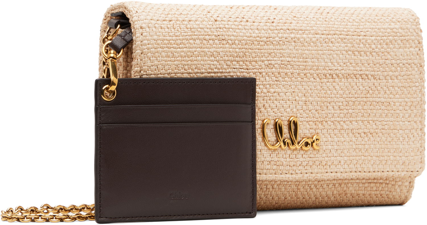 Skuldertaske CHLOÉ Chloé Iconic Flap Wallet On Chain Clutch Beige | CH25UP559P19, 1