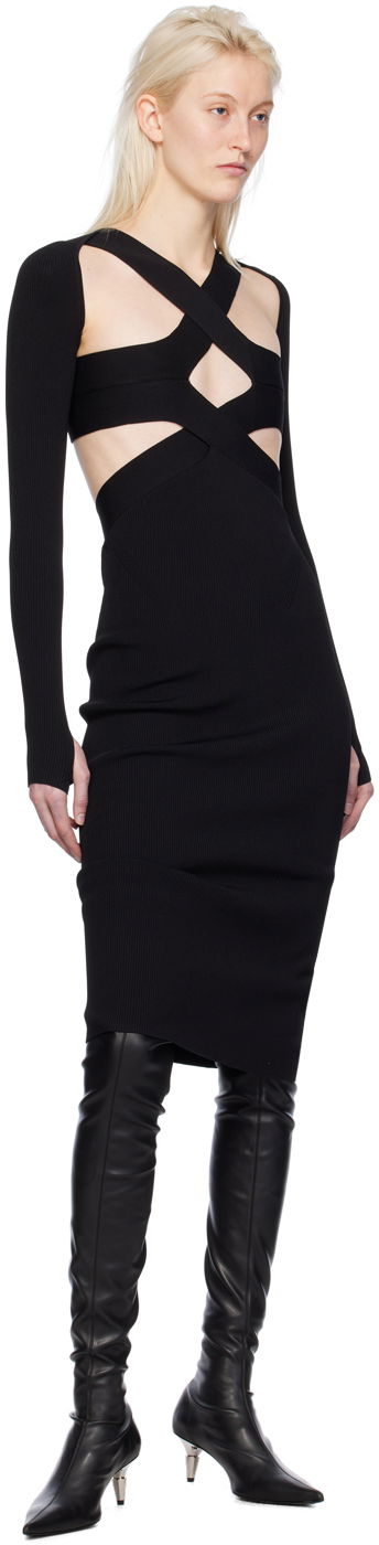 Kjole Dion Lee Harness Bra Midi Dress Sort | A7782PS24, 3