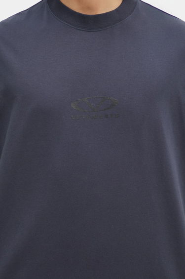 T-shirt VETEMENTS Oval Logo Cropped Boxy T-Shirt Blå | UA66TR600N, 3