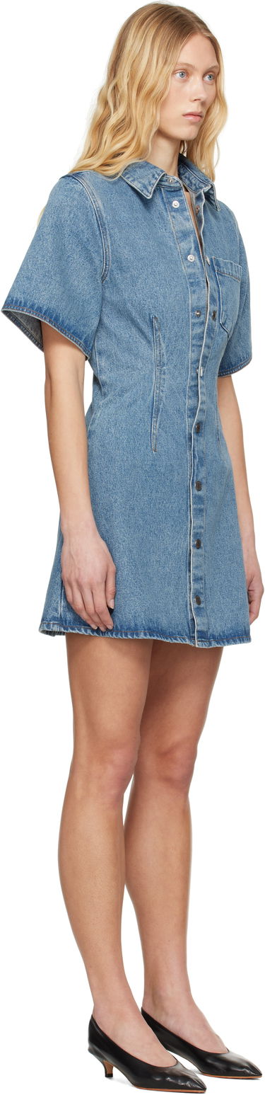 Kjole AMI AMI Paris Short Sleeve Denim Minidress Blå | FDR404.DE0046, 1