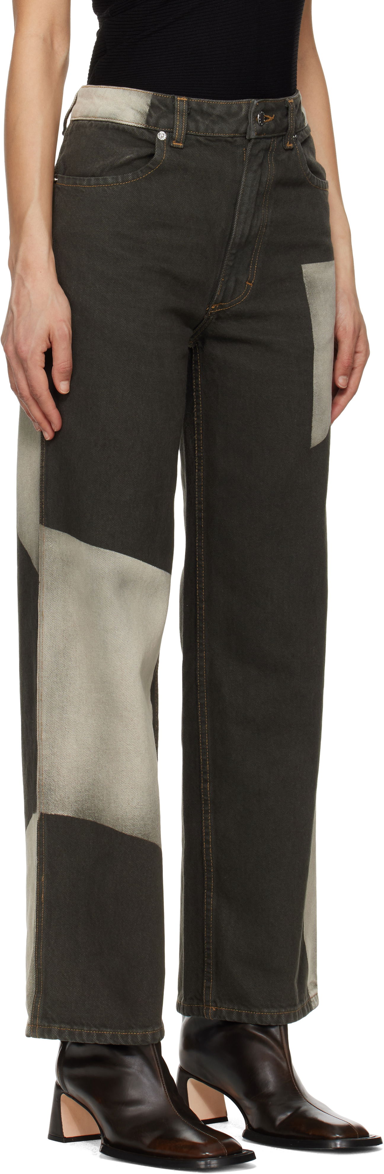 Jeans Eckhaus Latta Eckhaus Latta Wide Leg Jeans Grøn | 334-EL-PS25-T -, 1