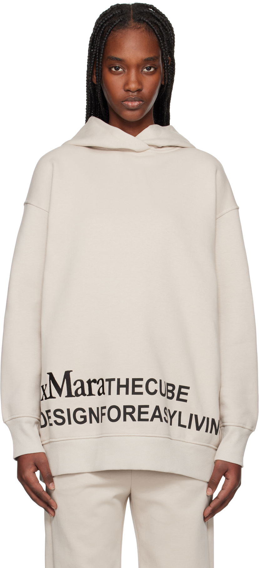 Sweatshirt Max Mara Max Mara Felpa Hoodie Beige | 2519921021600
