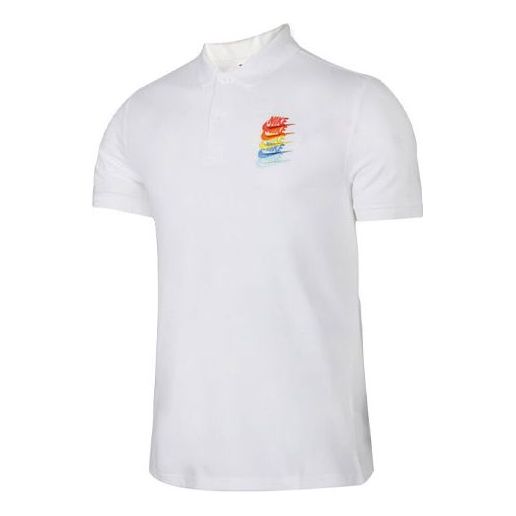 Polo skjorte Nike Sportswear Rainbow Gradient Polo Hvid | CI9595-100